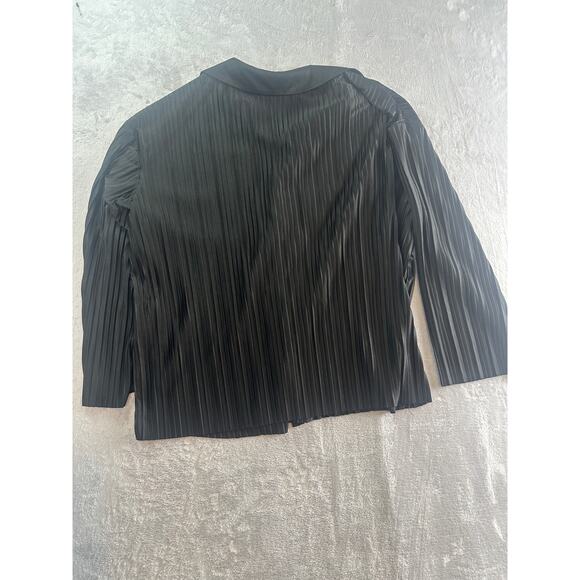 Commense "Charlotte" Oversized Button Up Collared Blouse - Black - Size S - Picture 4 of 9